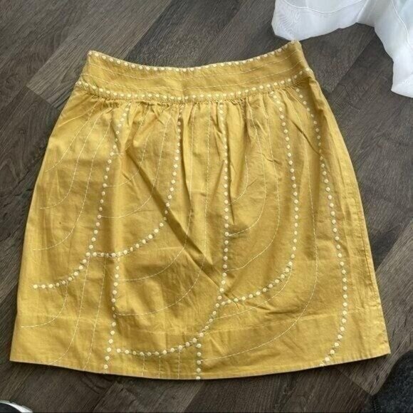 Floreat Yellow & White Embroidered Skirt Size 2 - Picture 2 of 9